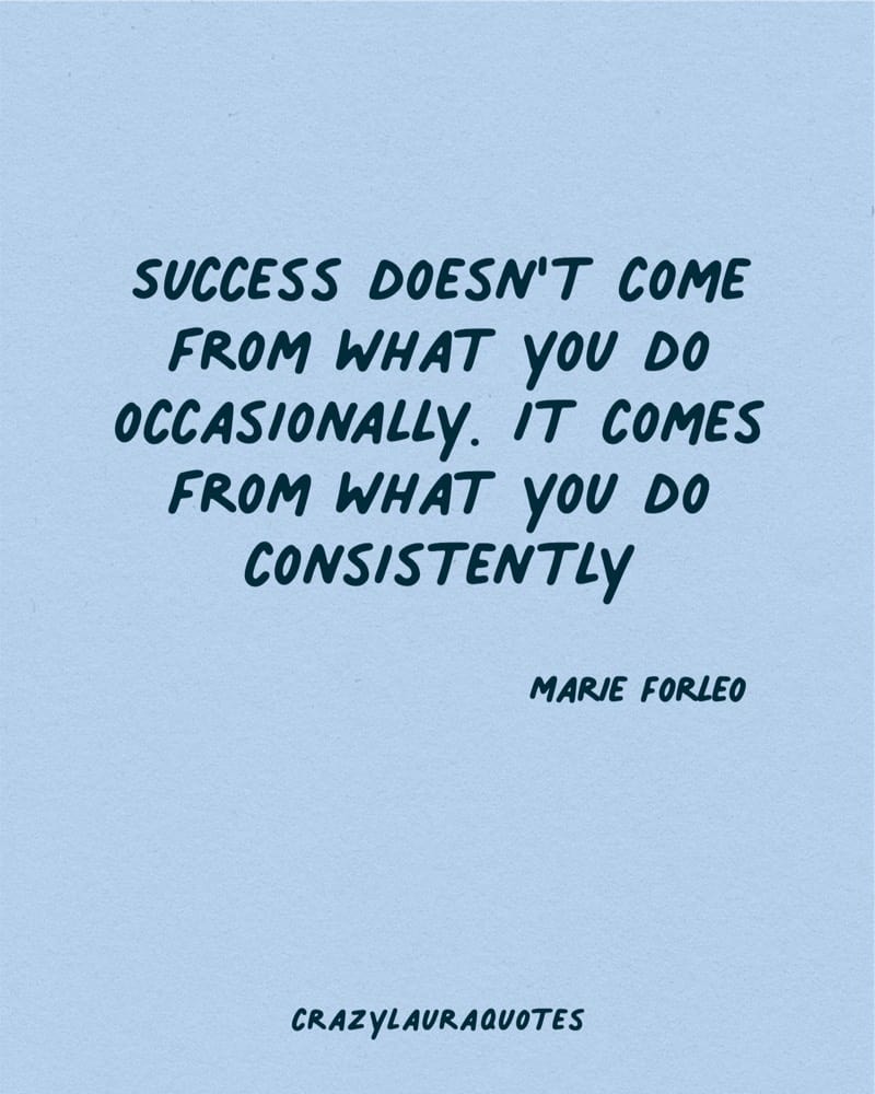 success comes from consistency quote from marie forleo