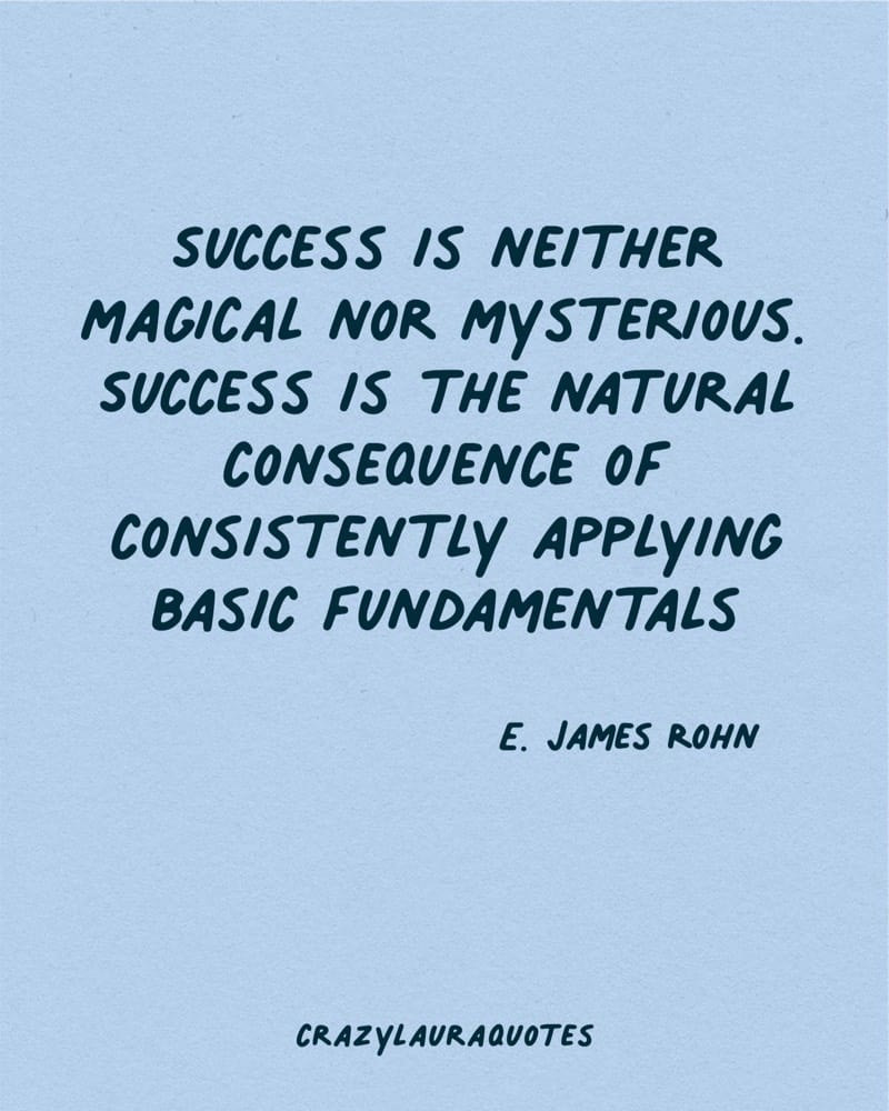 consistently applying basic fundamentals success quote