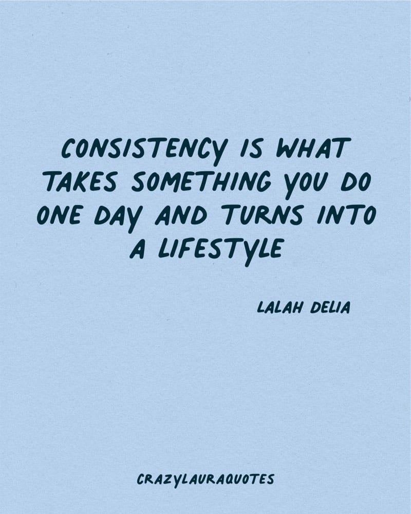 consistency turns into a lifestyle success quote