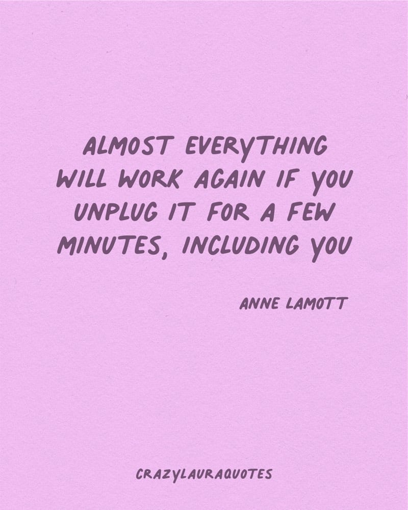 anne lamott unplug quote