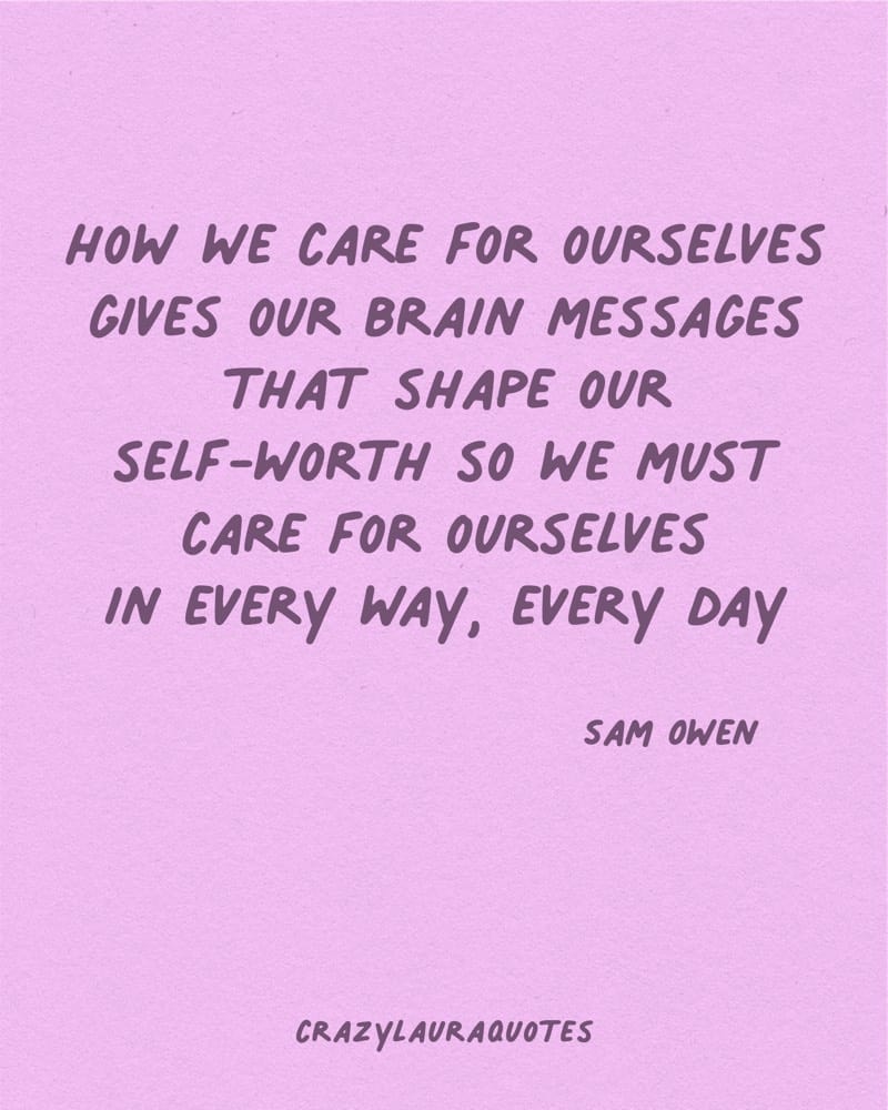 self care for self worth sam owen quote