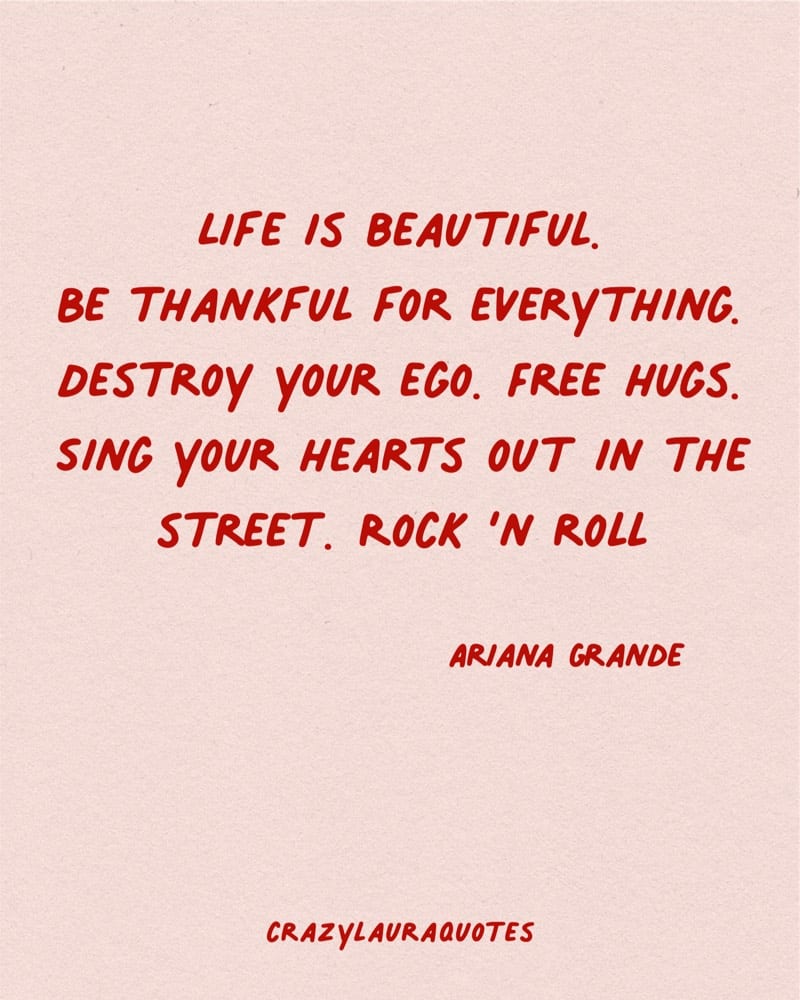 life is beautiful be thankful quote