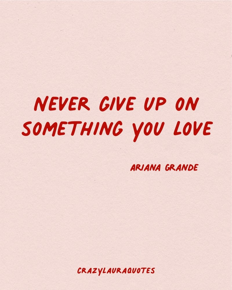 dont give up on something you love quote
