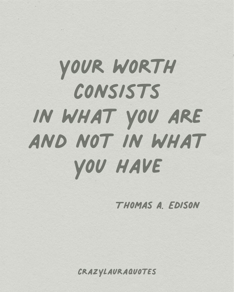your worth cosists in what you are quote